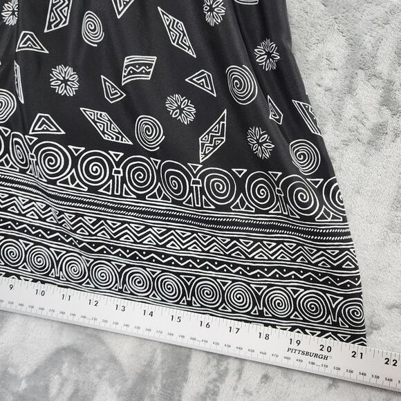 Vintage Leslie Fay Pants Womens 14 Black White Geometric Crop Wide Leg Culottes - Picture 11 of 12